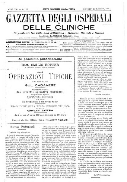 Gazzetta degli ospedali e delle cliniche