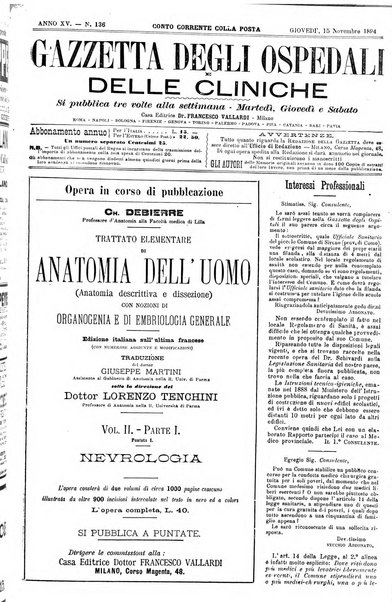 Gazzetta degli ospedali e delle cliniche