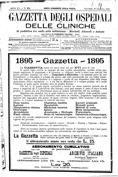 Gazzetta degli ospedali e delle cliniche