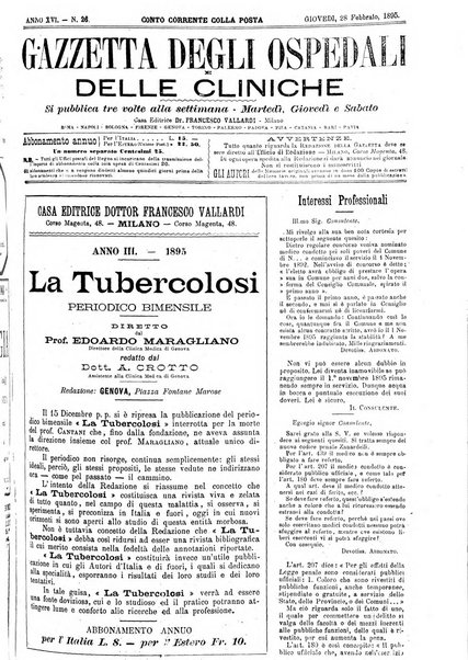 Gazzetta degli ospedali e delle cliniche