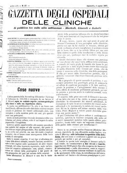 Gazzetta degli ospedali e delle cliniche