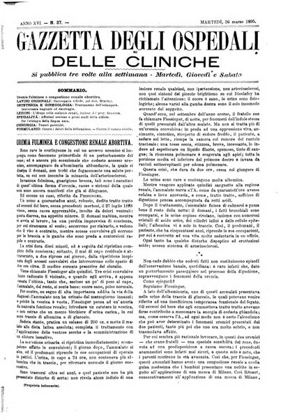 Gazzetta degli ospedali e delle cliniche