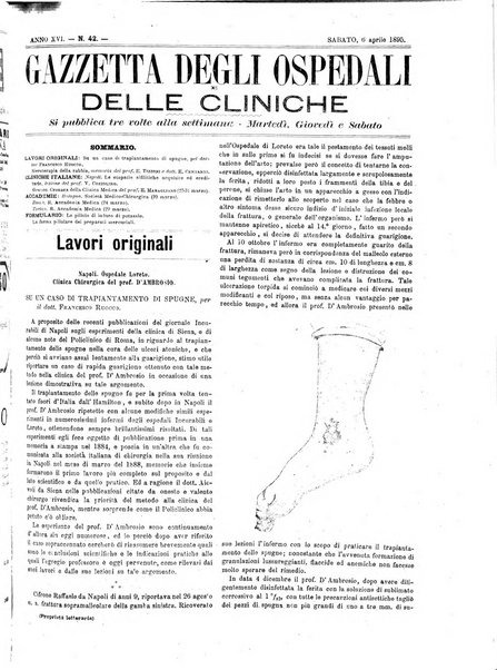 Gazzetta degli ospedali e delle cliniche