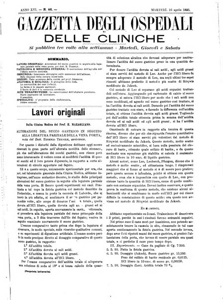 Gazzetta degli ospedali e delle cliniche