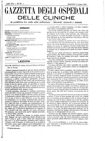 Gazzetta degli ospedali e delle cliniche