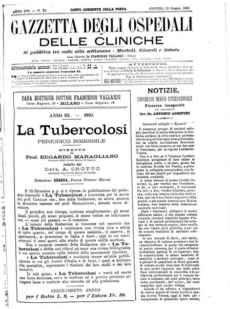 Gazzetta degli ospedali e delle cliniche