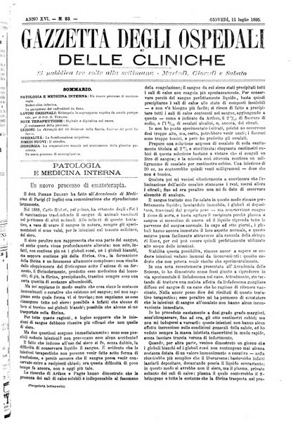 Gazzetta degli ospedali e delle cliniche