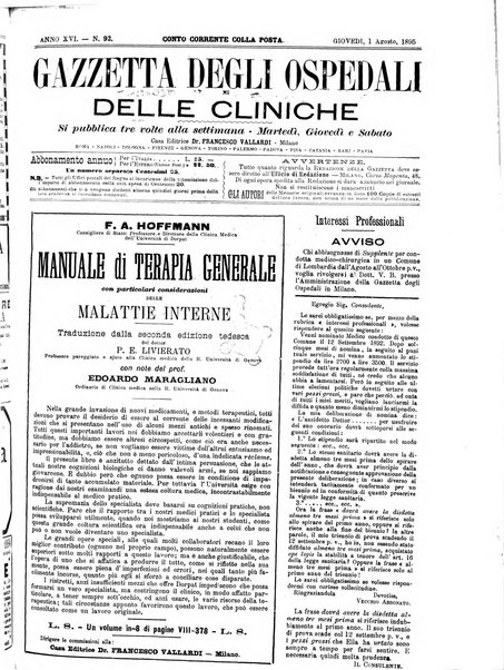 Gazzetta degli ospedali e delle cliniche