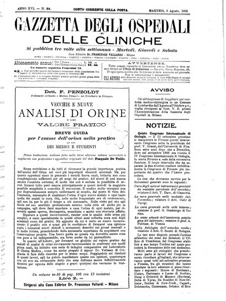 Gazzetta degli ospedali e delle cliniche