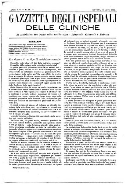 Gazzetta degli ospedali e delle cliniche