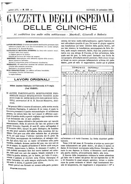 Gazzetta degli ospedali e delle cliniche