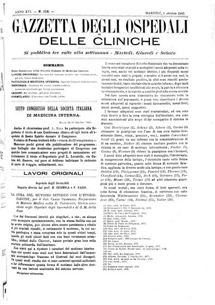 Gazzetta degli ospedali e delle cliniche