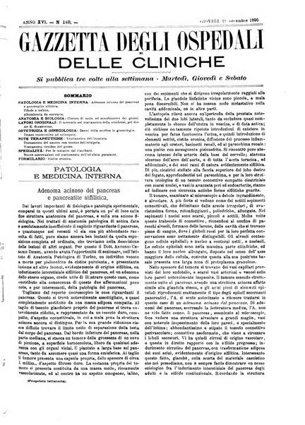 Gazzetta degli ospedali e delle cliniche