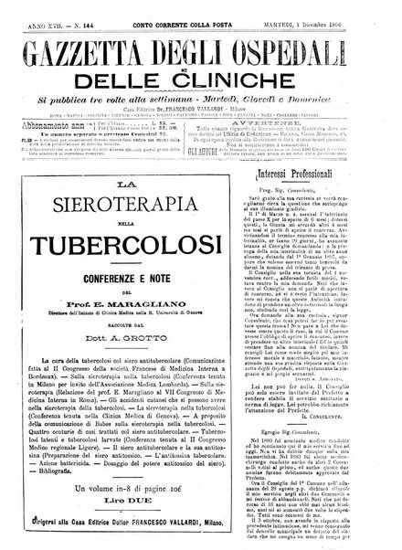 Gazzetta degli ospedali e delle cliniche