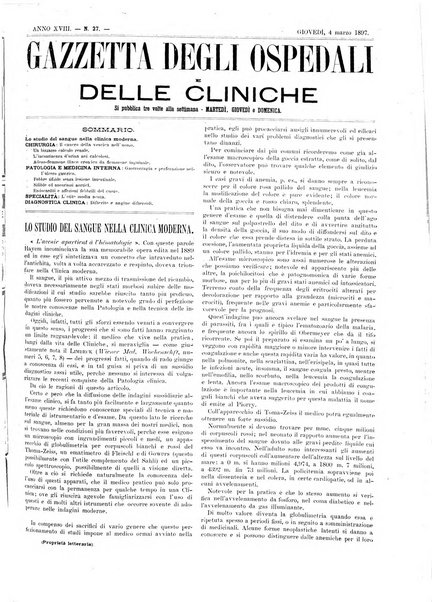 Gazzetta degli ospedali e delle cliniche