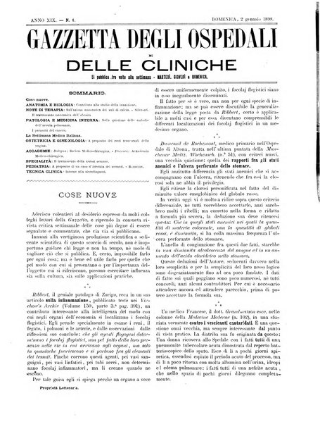 Gazzetta degli ospedali e delle cliniche