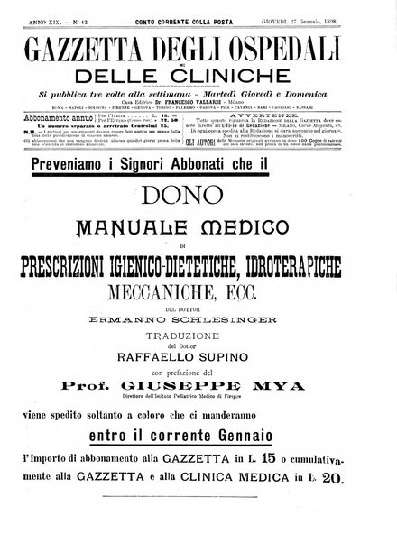 Gazzetta degli ospedali e delle cliniche