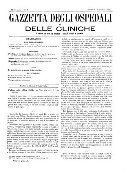 Gazzetta degli ospedali e delle cliniche