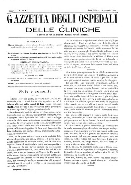 Gazzetta degli ospedali e delle cliniche