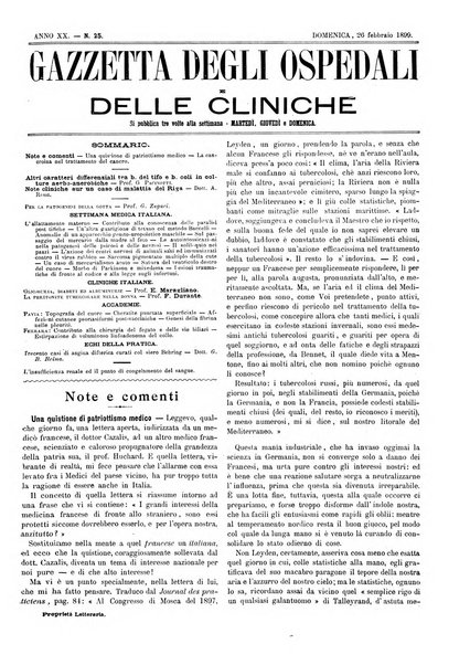 Gazzetta degli ospedali e delle cliniche