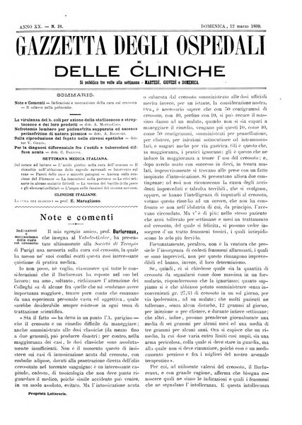 Gazzetta degli ospedali e delle cliniche