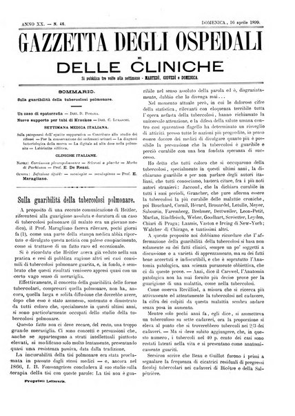 Gazzetta degli ospedali e delle cliniche