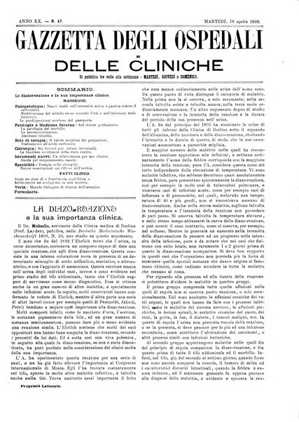 Gazzetta degli ospedali e delle cliniche