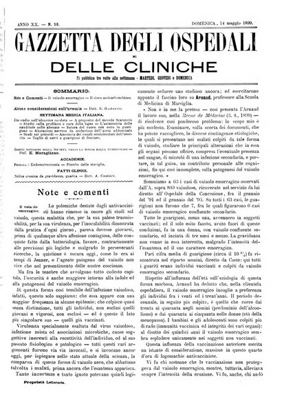 Gazzetta degli ospedali e delle cliniche