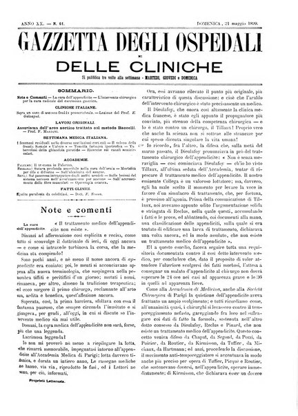 Gazzetta degli ospedali e delle cliniche