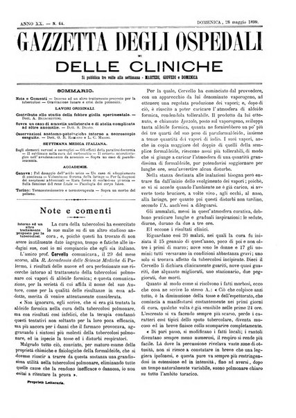 Gazzetta degli ospedali e delle cliniche