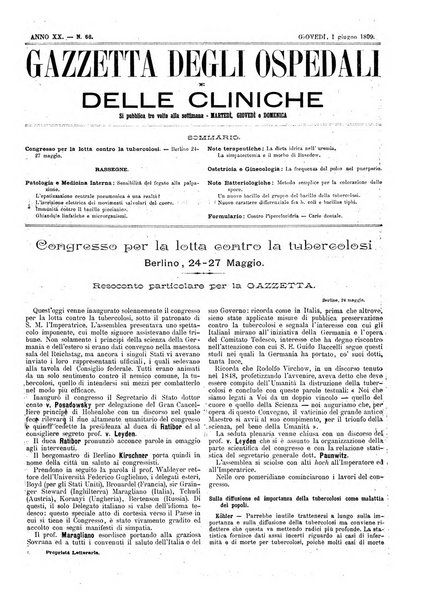 Gazzetta degli ospedali e delle cliniche