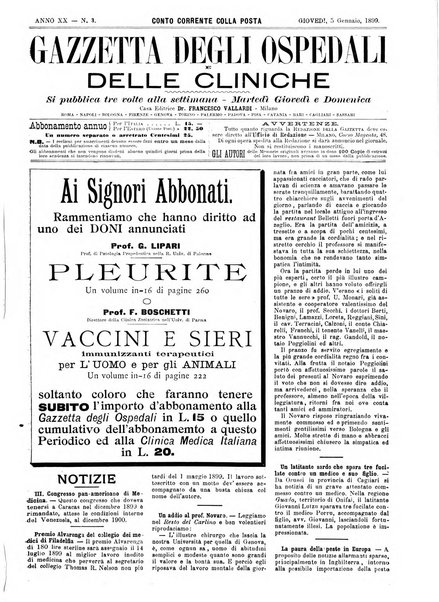 Gazzetta degli ospedali e delle cliniche