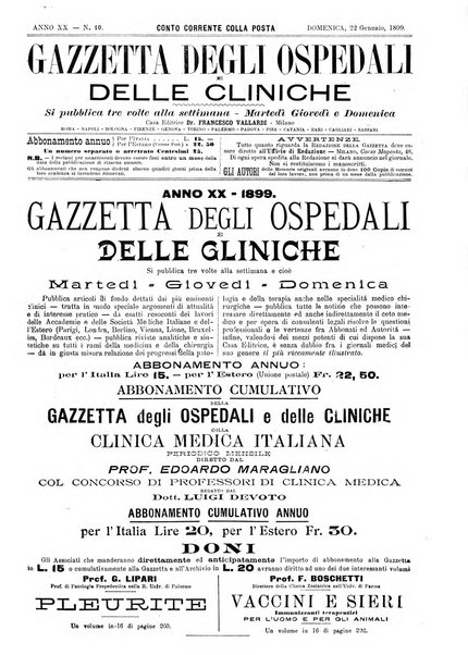 Gazzetta degli ospedali e delle cliniche