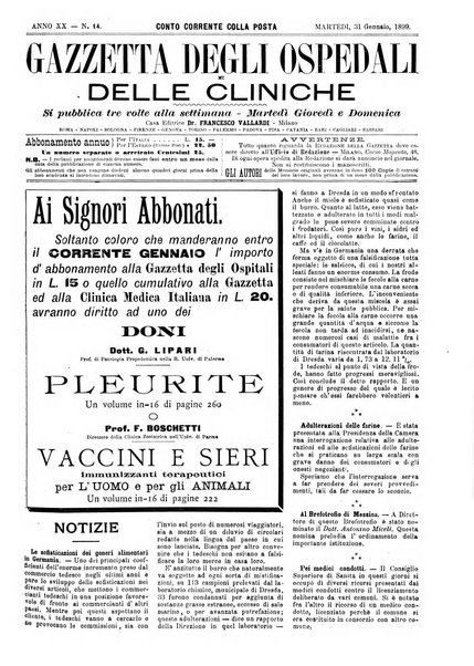 Gazzetta degli ospedali e delle cliniche