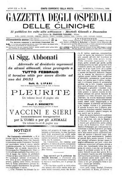 Gazzetta degli ospedali e delle cliniche