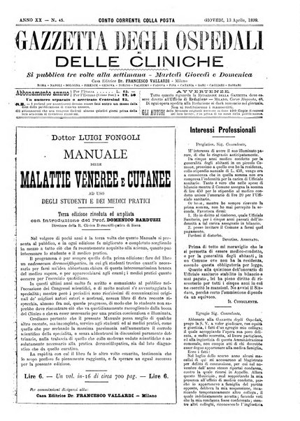 Gazzetta degli ospedali e delle cliniche