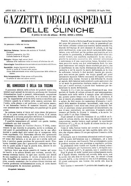 Gazzetta degli ospedali e delle cliniche