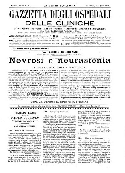 Gazzetta degli ospedali e delle cliniche