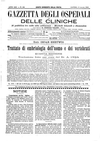 Gazzetta degli ospedali e delle cliniche