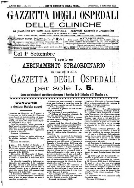 Gazzetta degli ospedali e delle cliniche