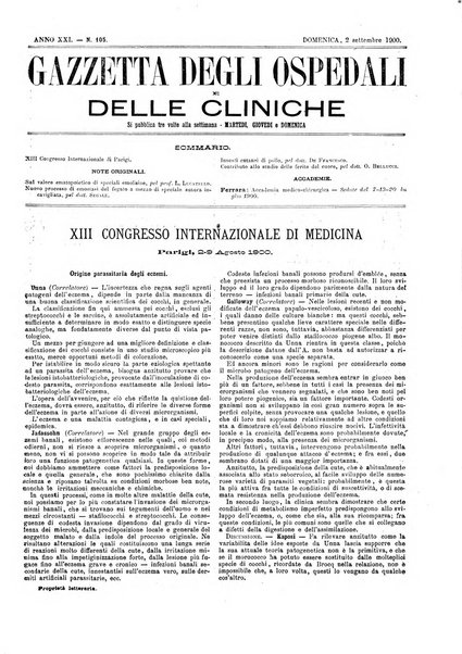 Gazzetta degli ospedali e delle cliniche