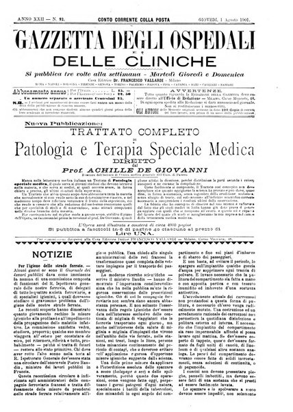 Gazzetta degli ospedali e delle cliniche