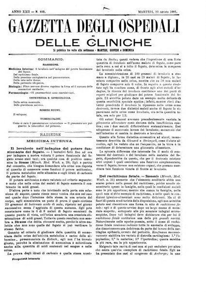 Gazzetta degli ospedali e delle cliniche