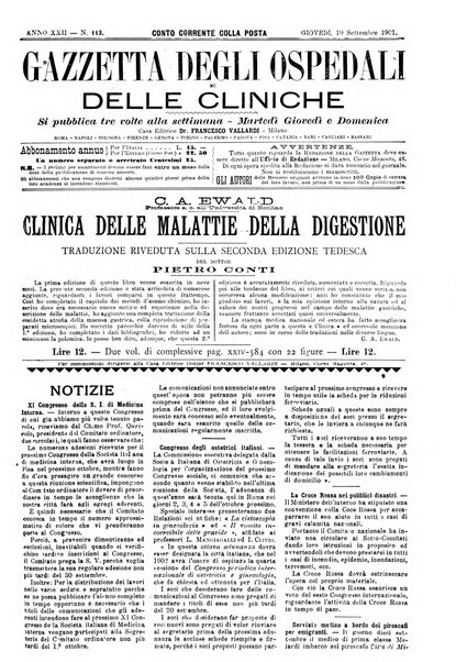 Gazzetta degli ospedali e delle cliniche