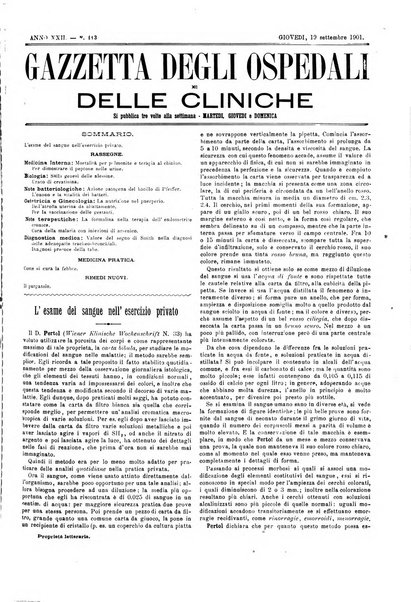 Gazzetta degli ospedali e delle cliniche