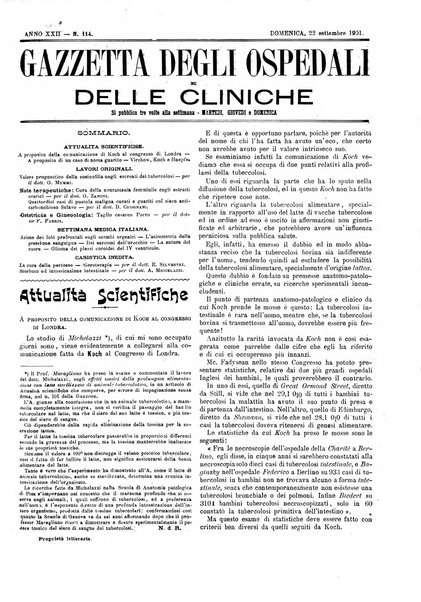 Gazzetta degli ospedali e delle cliniche