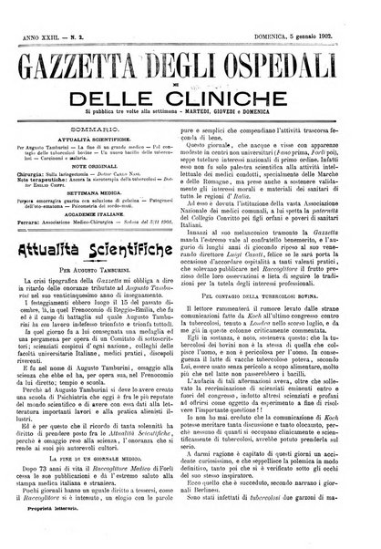 Gazzetta degli ospedali e delle cliniche