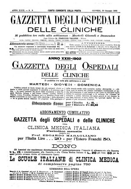 Gazzetta degli ospedali e delle cliniche