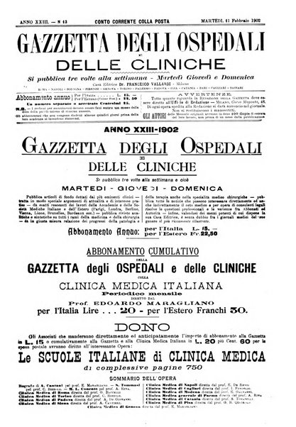 Gazzetta degli ospedali e delle cliniche