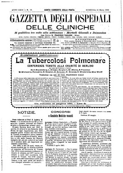 Gazzetta degli ospedali e delle cliniche